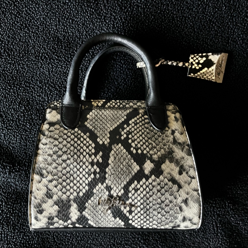small faux snakeskin purse